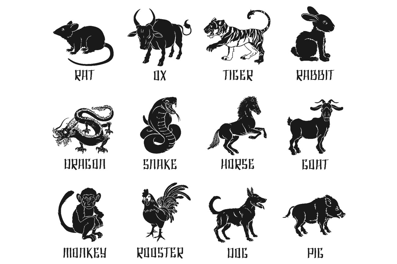 12 animals of Chinese Calendar