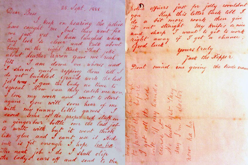 Jack The Ripper’s first letter dear boss