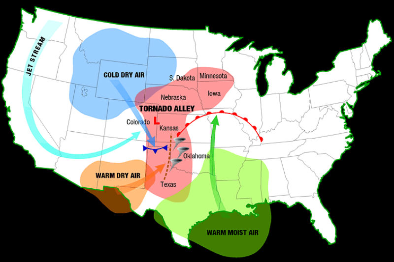 Tornado Alley map