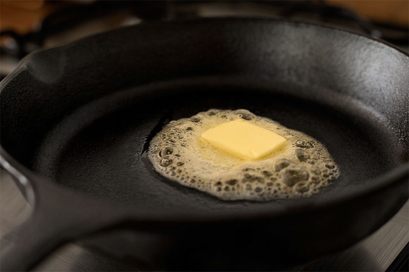 Coat the pan with butter