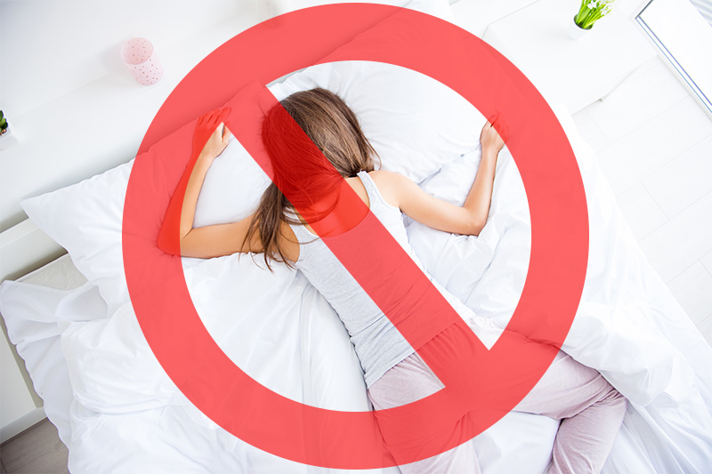 Avoid sleeping with your face against the pillow