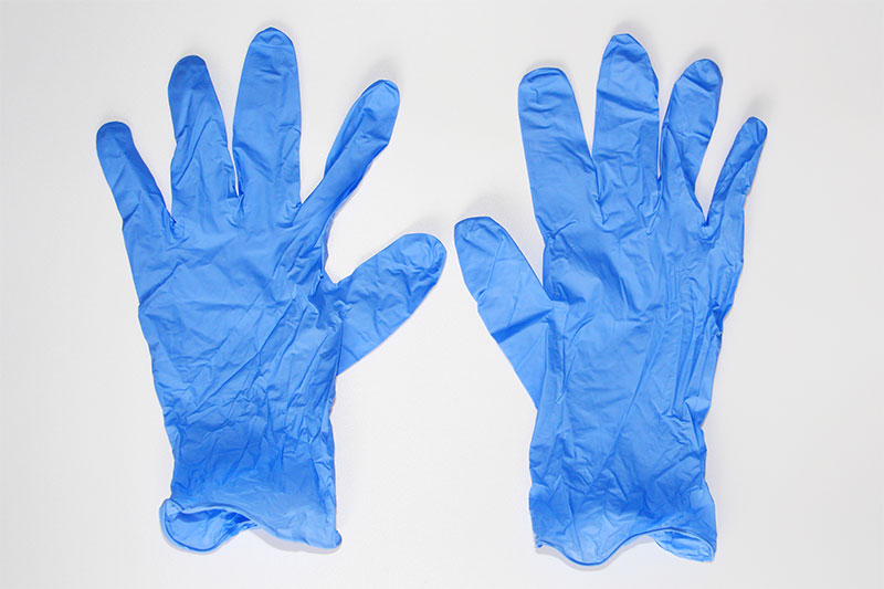 Blue medical gloves. Latex sterile gloves
