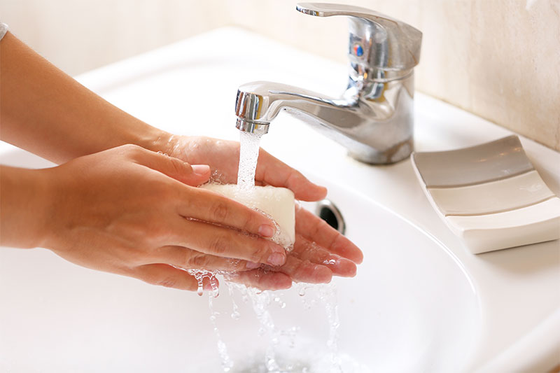 Grabbing Soap First Before Wetting The Hands
