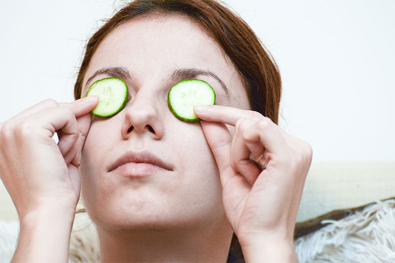 Place Cucumber Slices over Your Eyes